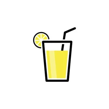 Drink with slice lemon icon vector Stock Illustration