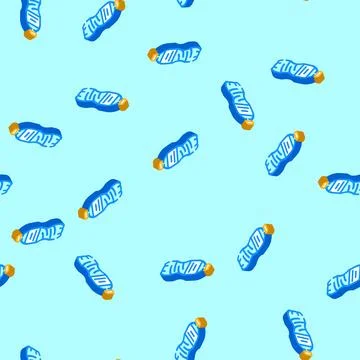 Drink soda plastic bottle isometric icon seamless pattern Stock Illustration