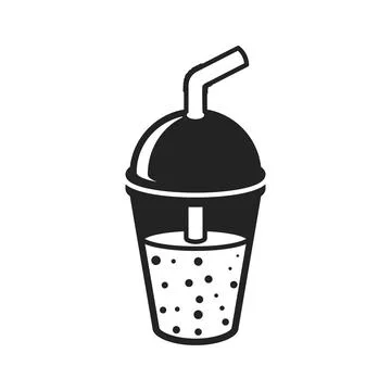 Drink with straw icon in flat style. Soda vector illustration on isolated b.. Stock Illustration