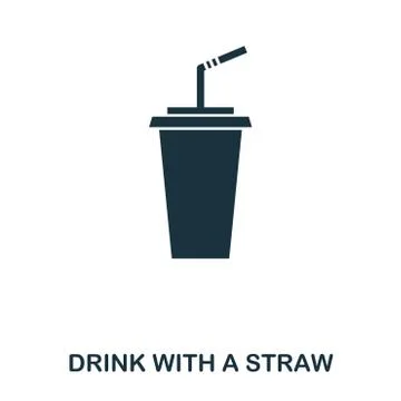 Drink With A Straw icon. Mobile apps, printing and more usage. Simple element Stock Illustration