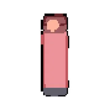 Drink thermos pixel art vector illustration Stock Illustration