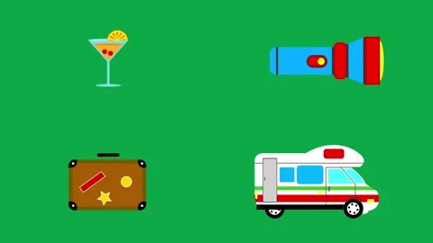 Drink Torch Case Van animation on green screen 3d clay model perfect Stock Footage 334704169