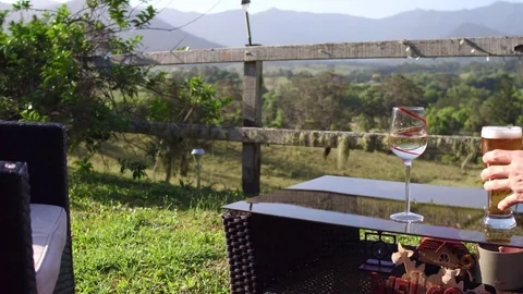 A drink with a view Stock-Footage 74478864