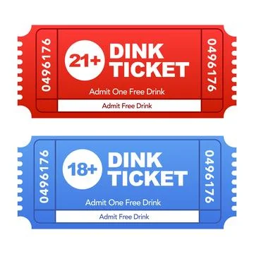 Drink Voucher Ticket Set. Vector illustration. Stock Illustration