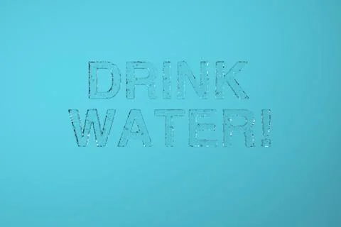 Drink Water message with bubbles on blue background Stock Illustration