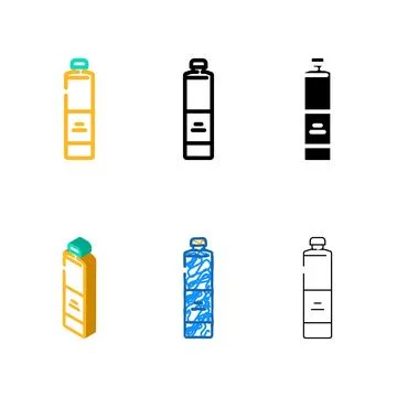 Drink water plastic bottle stylized color icon vector Stock Illustration
