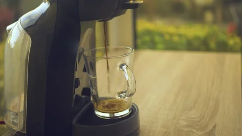 Drink your coffee outside 4k cinematic slow motion Stockbeeldmateriaal 152102252