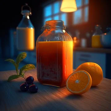 Drink your way through the day: the health benefits of orange juice. This Stock Illustration