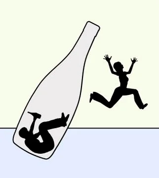 Drinker left behind Stock Illustration