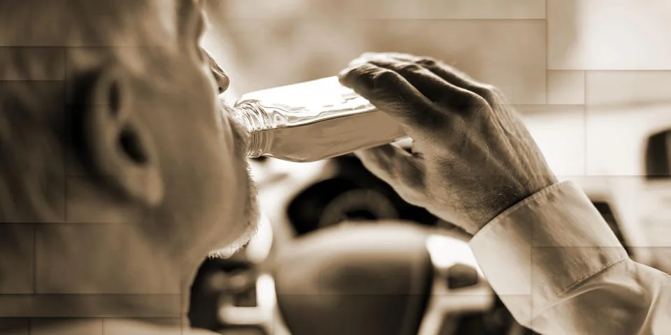 Drinking alcohol while driving, geometric pattern Stock Photos