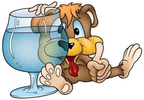 Drinking Bear Stock Illustration