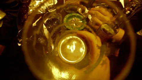 Drinking beer in pub. Detail. FULL HD Stock Footage 88674589
