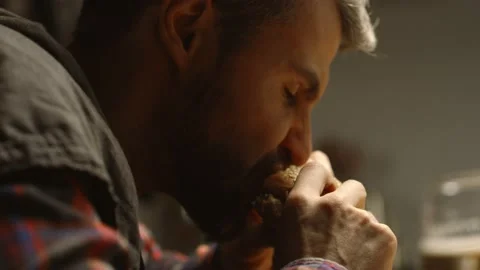 Drinking beer with snacks in a bar Stock Footage 153159602