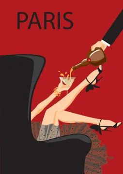 Drinking champagne. Stock Illustration
