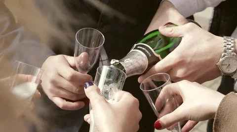 Drinking champagne at a party Video stock 55219652