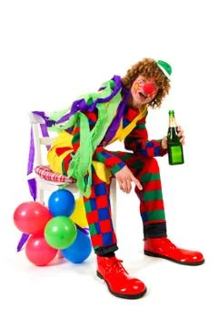 Drinking clown Stock Photos