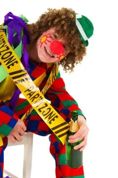 Drinking clown Foto stock