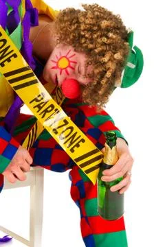 Drinking clown Stock Photos