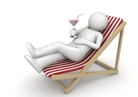 Drinking cocktail on a beach Stock Illustration