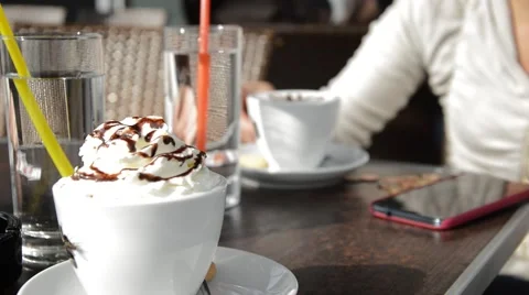 Drinking coffe in the bar Stock-Footage 42892181