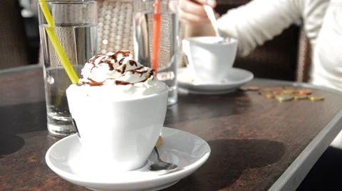 Drinking coffe in the bar Stock-Footage 42896364