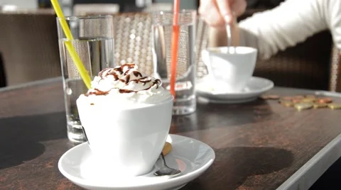 Drinking coffe in the bar Stock-Footage 42896930