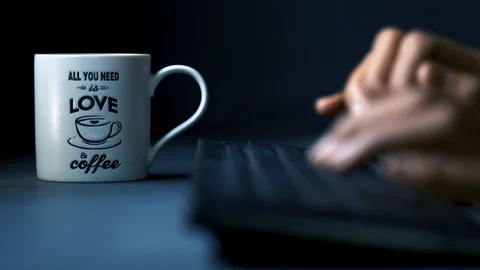 Drinking coffee (All you need is a love &amp; coffee) Stock Footage 121347687