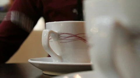 Drinking coffee in a cafe 4 Stock-Footage 742198