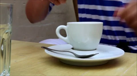 Drinking coffee in cafe Stock Footage 41698938