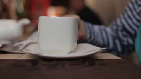 Drinking coffee in cafe Stock Footage 73610139