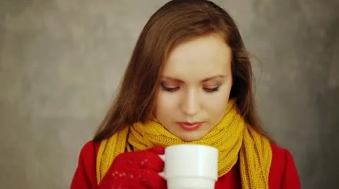 Drinking coffee Stock Footage 12413542