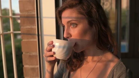 Drinking coffee Stock Footage 139737815