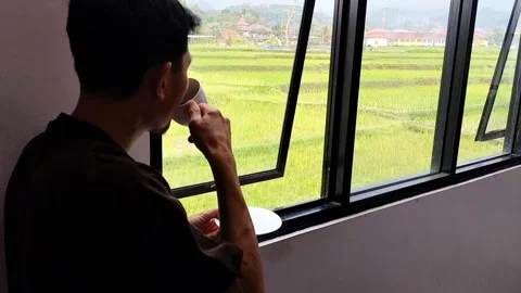 Drinking coffee Video stock 327769540