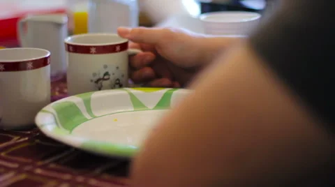 Drinking Coffee in Holiday Mug Stock Footage 58973454