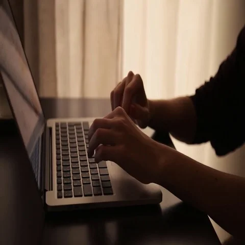 Drinking coffee with laptop Stock Footage 69576328