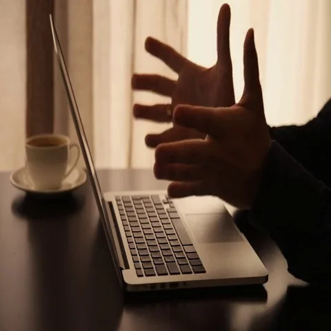 Drinking coffee with laptop Stock Footage 69577187