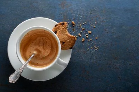 Drinking Coffee with milk Foto stock