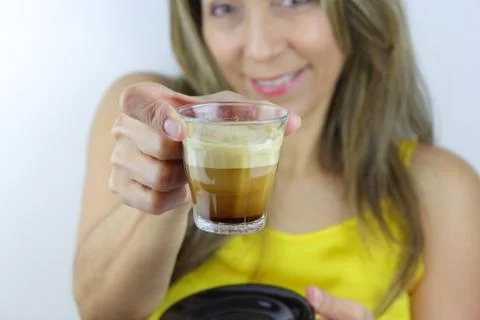 Drinking a coffee Stock Photos