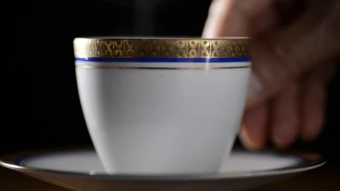 Drinking a cup of coffee or hot tea Stock Footage 90716660