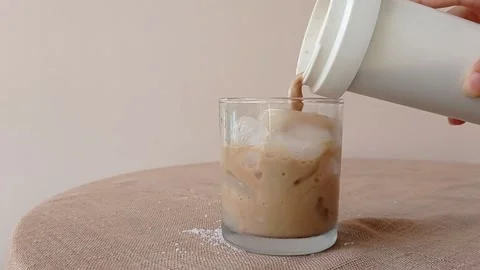 Drinking a cup of coffee on a white mug Stock Footage 146250982