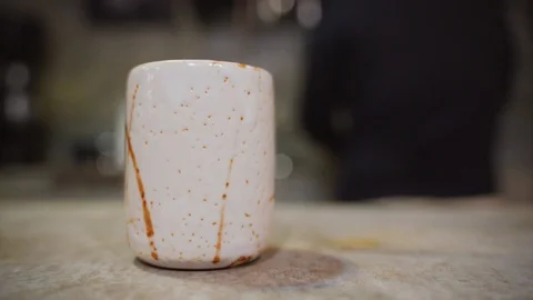 Drinking cup of hot boiled tea Video stock 118238732