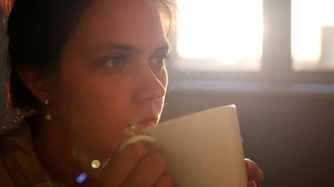 Drinking delicious coffee Stock Footage 70281281