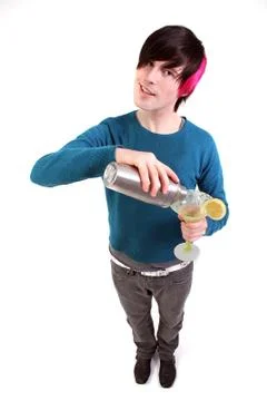 Drinking drunk student isolated Stock Photos