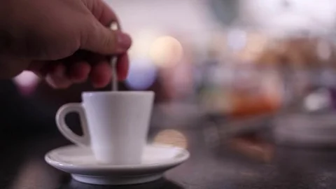 Drinking an espresso coffee Stock Footage 70068676