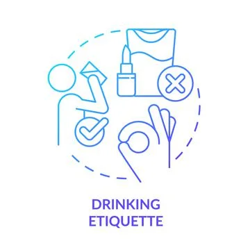 Drinking etiquette blue gradient concept icon イラスト素材