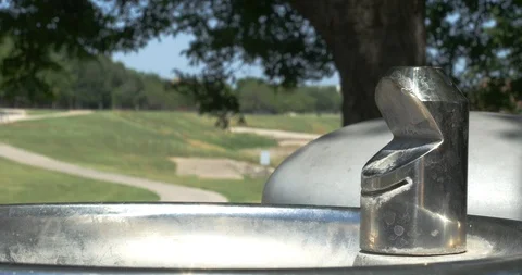 Drinking Fountain in a Park Stock Footage 89776569