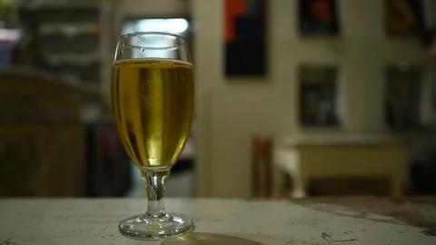 Drinking a glass of beer Stock Footage 85097908