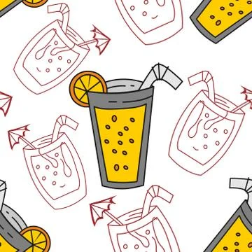 Drinking Glass Pattern Seamless Vector Template Illustrazione stock