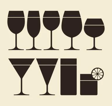 Drinking glasses Illustrazione stock