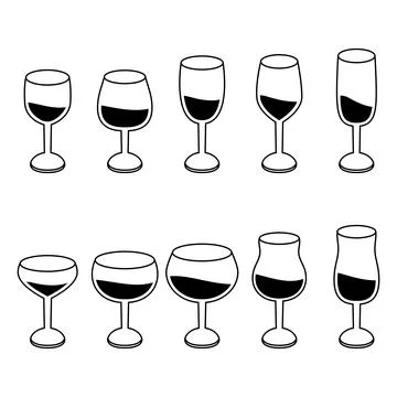 Drinking glasses line ver1 Stock Illustration